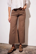 Jeans Wide Flare Perna Larga - Chocolate