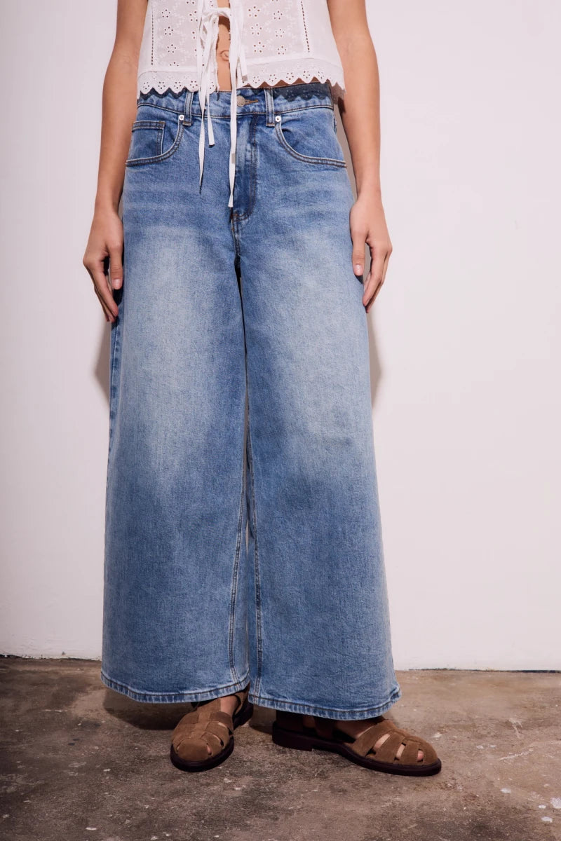 Jeans Perna Larga - Denim