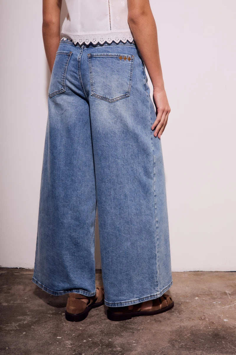 Jeans Perna Larga - Denim