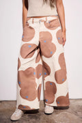 Jeans Perna Larga Estampa de Vaca Print