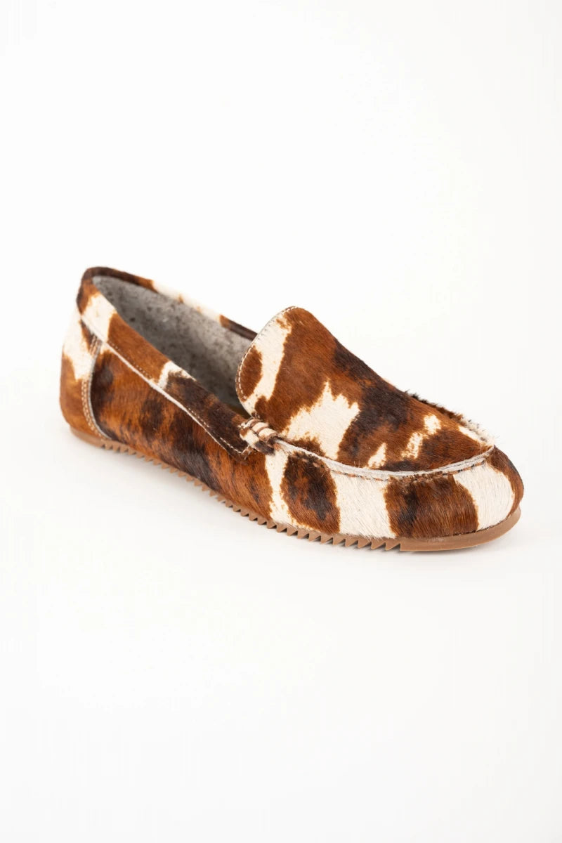 Mocasín Pelo Animal Print - Chocolate