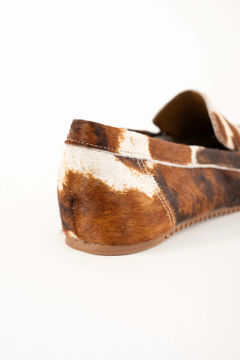 Mocasín Pelo Animal Print - Chocolate