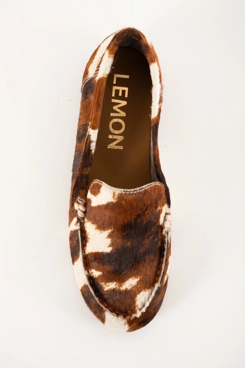 Mocasín Pelo Animal Print - Chocolate