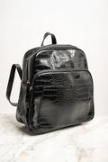 Mochila Midi Croco - Preto