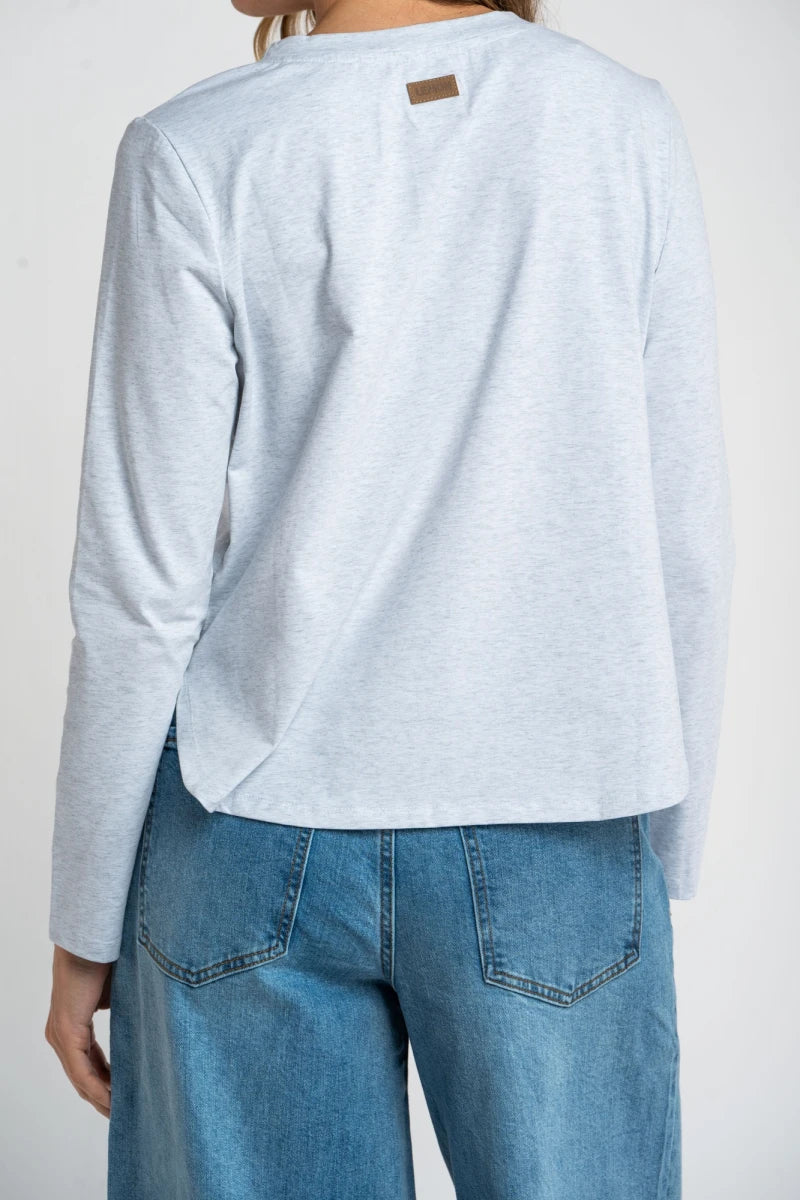 Camiseta Algodão Elastano Cinza Mescla