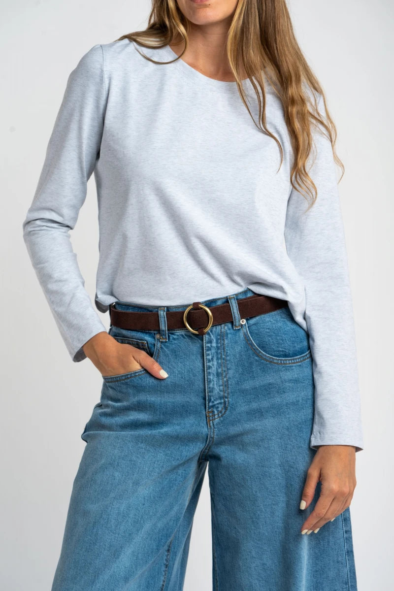 Camiseta Algodão Elastano Cinza Mescla