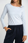 Camiseta de Algodão com Elastano Cinza Mescla