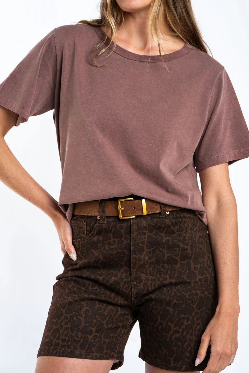 Camiseta Algodão Lavado Mocha
