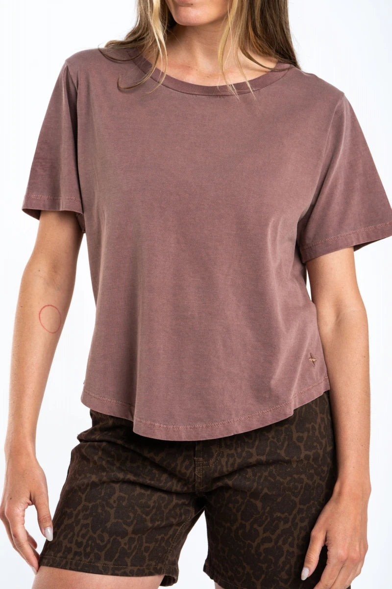 Camiseta Algodão Lavado Mocha