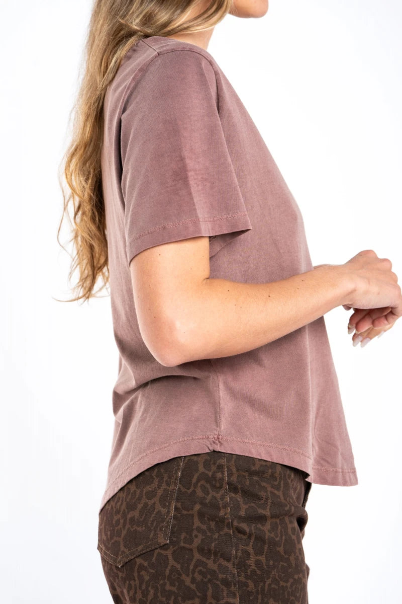 Camiseta Algodão Lavado Mocha