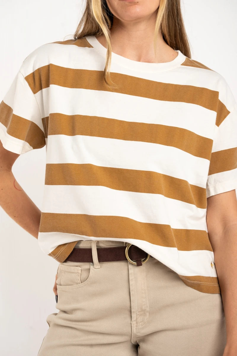 Camiseta Algodão Lavado Raya Camel