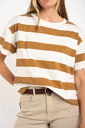 Camiseta Algodão Lavado Raya Camel
