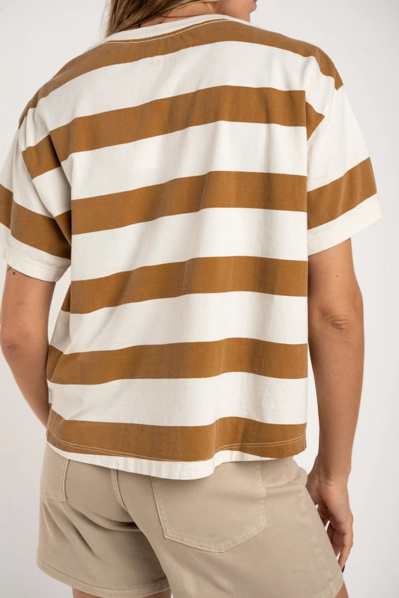 Camiseta Algodão Lavado Raya Camel