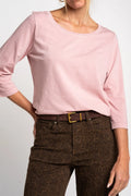 Camiseta Lavada Manga 3/4 Rosa