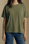 Camiseta Manga Curta Lavada Oliva