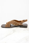 Sandália Camurça Tachas Camel