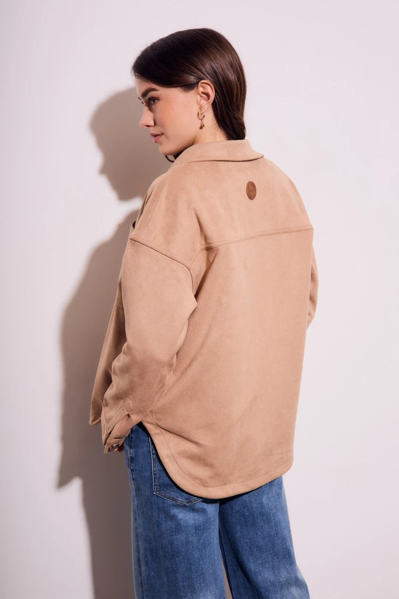 Sobrecamisa Camurça Couro Vegano Areia