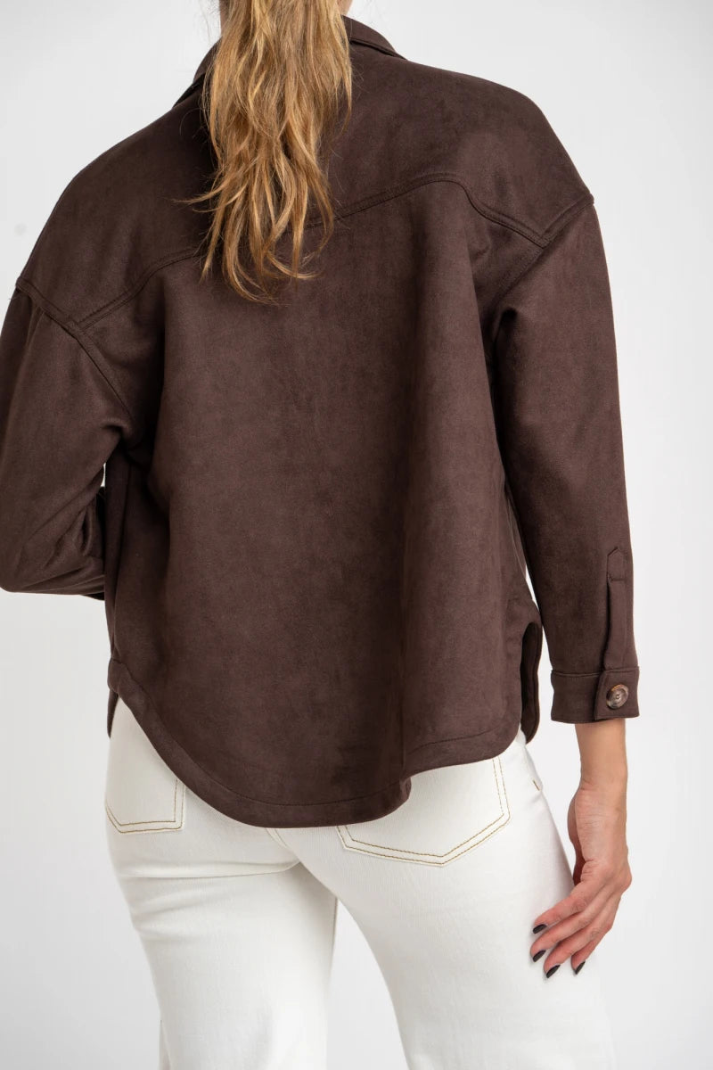 Sobrecamisa Camurça Couro Vegano Marrom