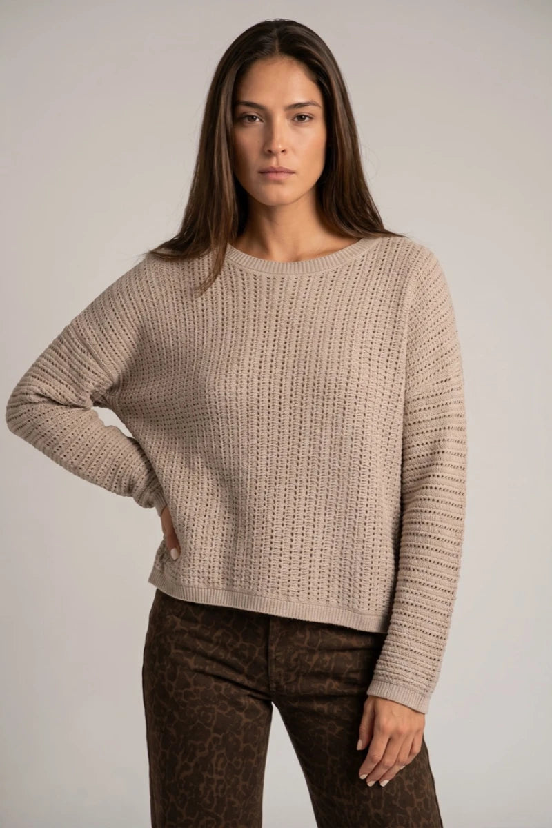 Suéter Texturizado Lurex Cinza