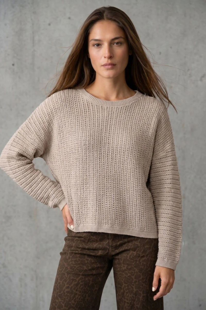 Suéter Texturizado Lurex Cinza