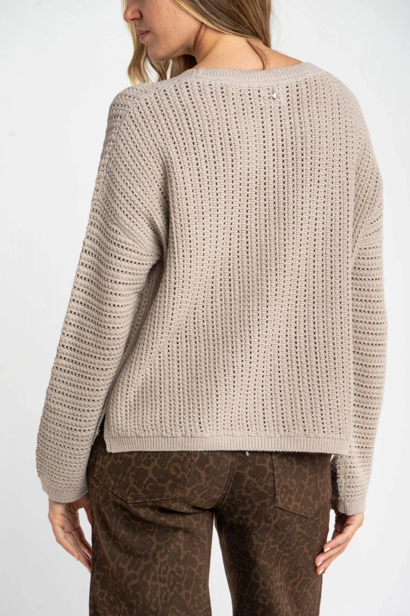 Suéter Texturizado Lurex Cinza