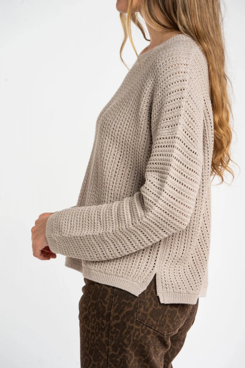 Suéter Texturizado Lurex Cinza