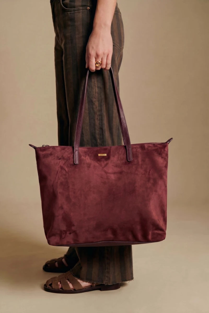 Travel Bag Camurça Vegana com Zíper Bordô