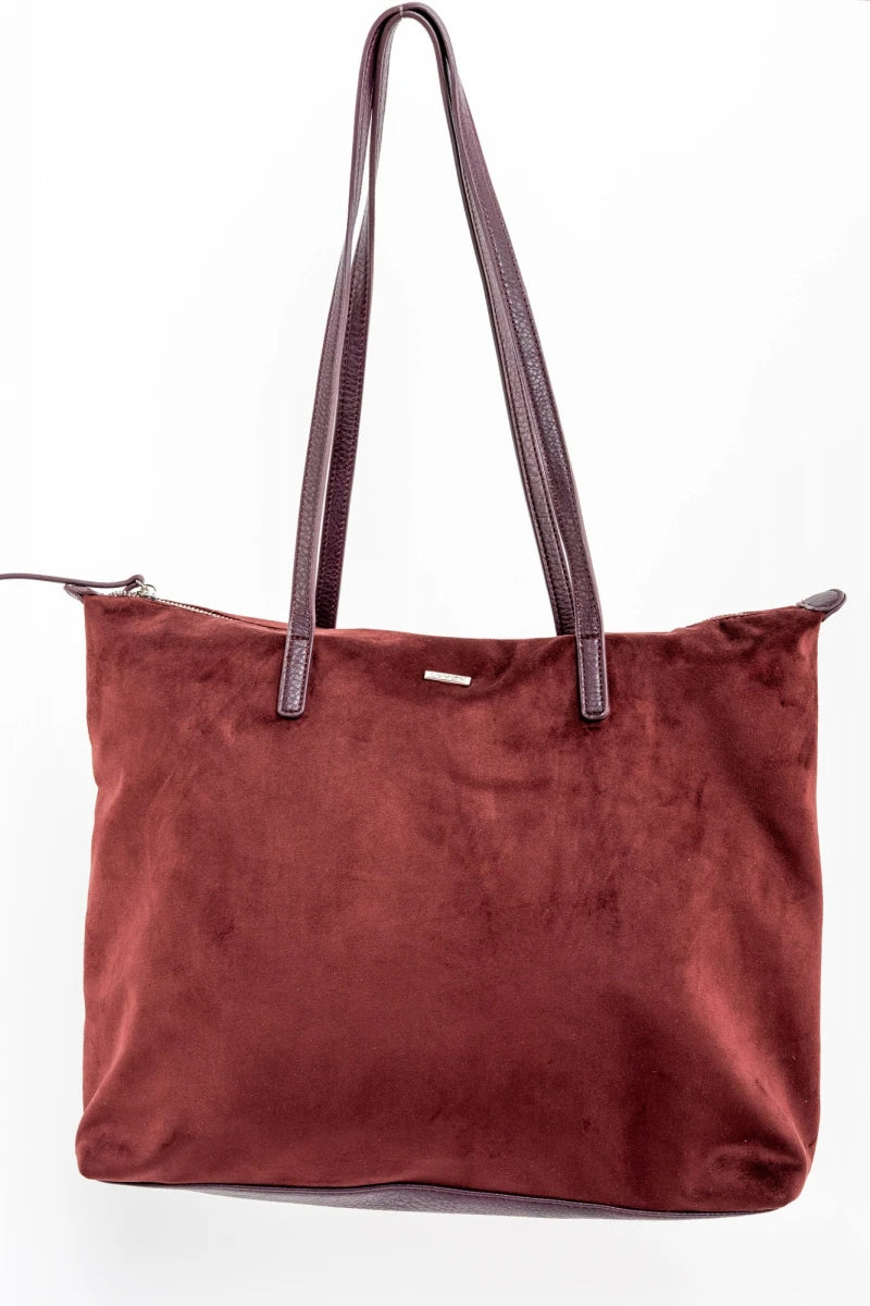 Travel Bag Camurça Vegana com Zíper Bordô