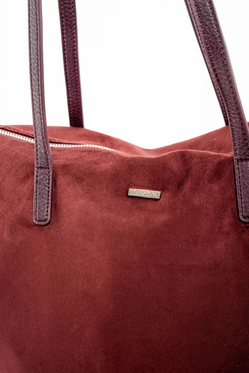 Travel Bag Camurça Vegana com Zíper Bordô